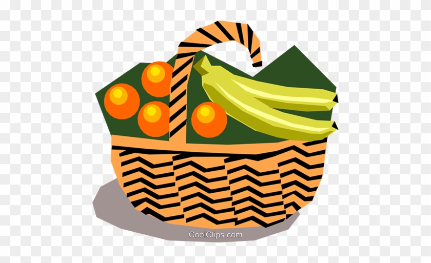 Fruit Basket Royalty Free Vector Clip Art Illustration - Clip Art #1055472
