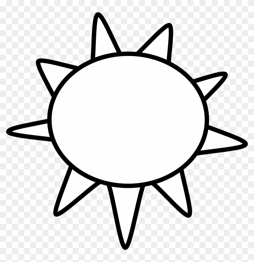 Sun Clip Art Black And White Sun Outline Black White - Clip Art Sunny Black And White #1055593