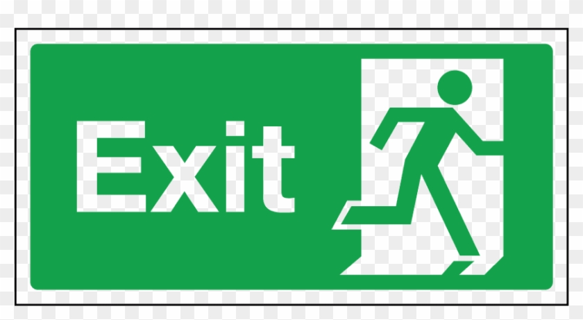 Exit Sign Clipart - Bs44 Rigid Self Adhesive 300 X 150mm Exit Running Man #1055602