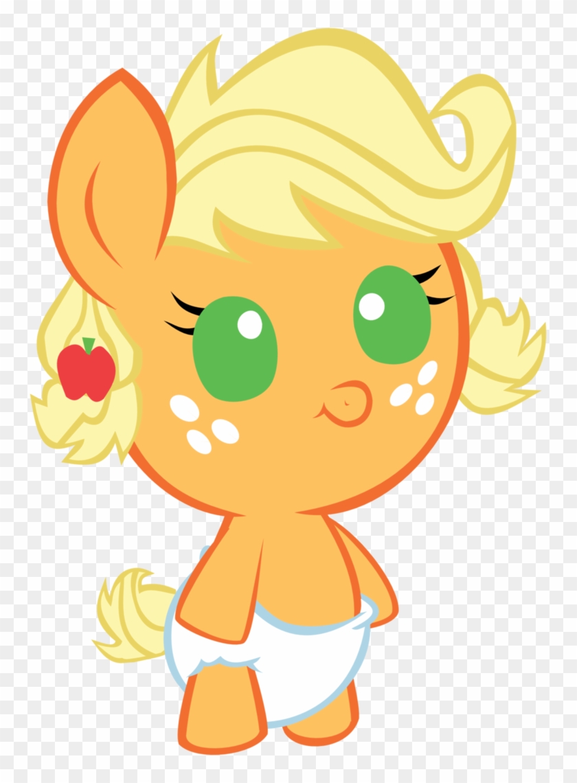 Cute Applejack Foal Green Eye Version By Megarainbowdash2000 - Foal #1055663