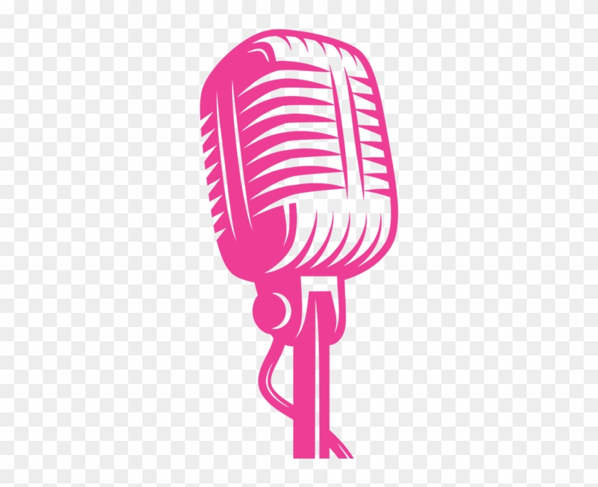 Pin Pink Microphone Clipart - Retro Mikrofon Vektor #1055997