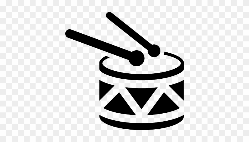 Drum With Drumsticks Vector - Drum Icon Png #1056071