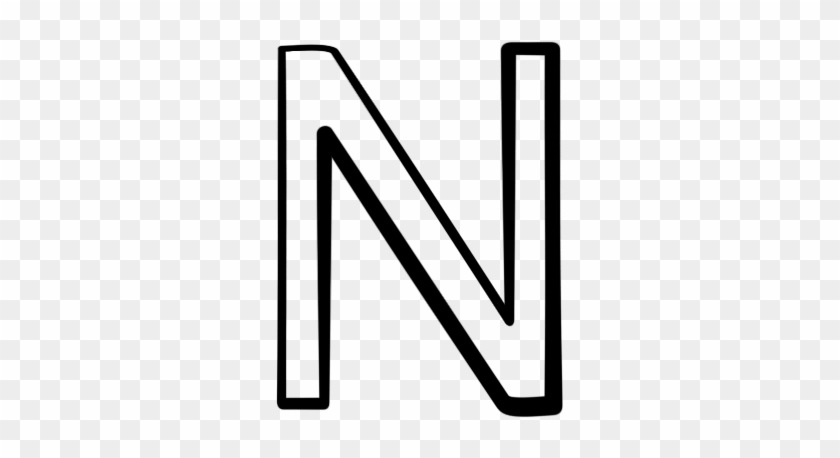 Letter N Clipart Black And White - Capital N Bubble Letter #1056227