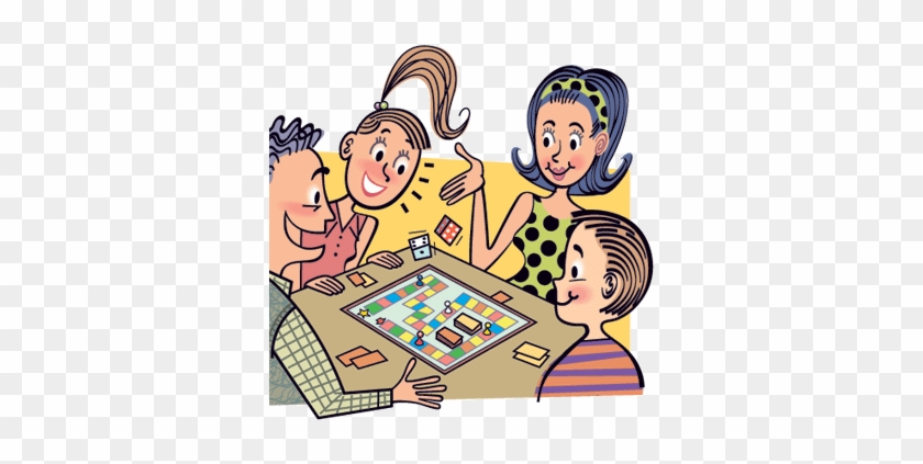 Play Games Cliparts - Family Playing Board Games Clipart #1056568