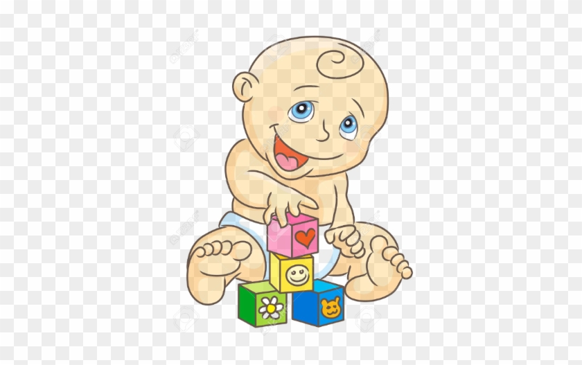 Baby Playing With Blocks - Baby Playing With Blocks Clipart #1056591