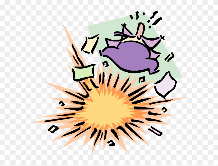Sitting On A Time Bomb Royalty Free Vector Clip Art - Explosion #1056861