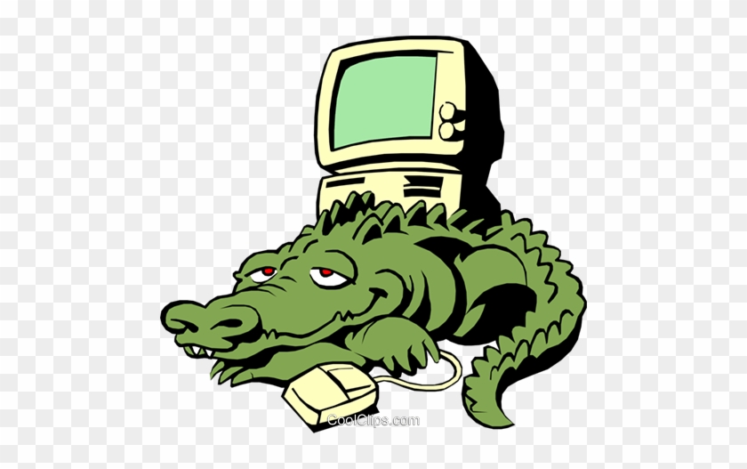 Crocodile On A Computer #1056886