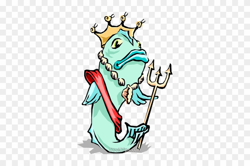 Fish Royalty Free Vector Clip Art Illustration - Fish With A Crown #1057128