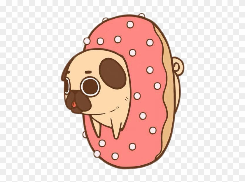 Puglie Pugliepug Picsart Cute Cutepug Pug Donuts Donut - Dibujos Kawaiis #1057152