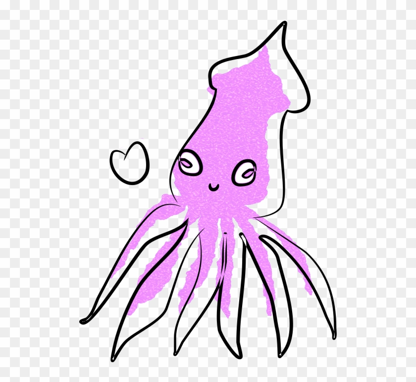 Squid Clipart Cartoon - Free Kitty Valentine Clipart #1057194