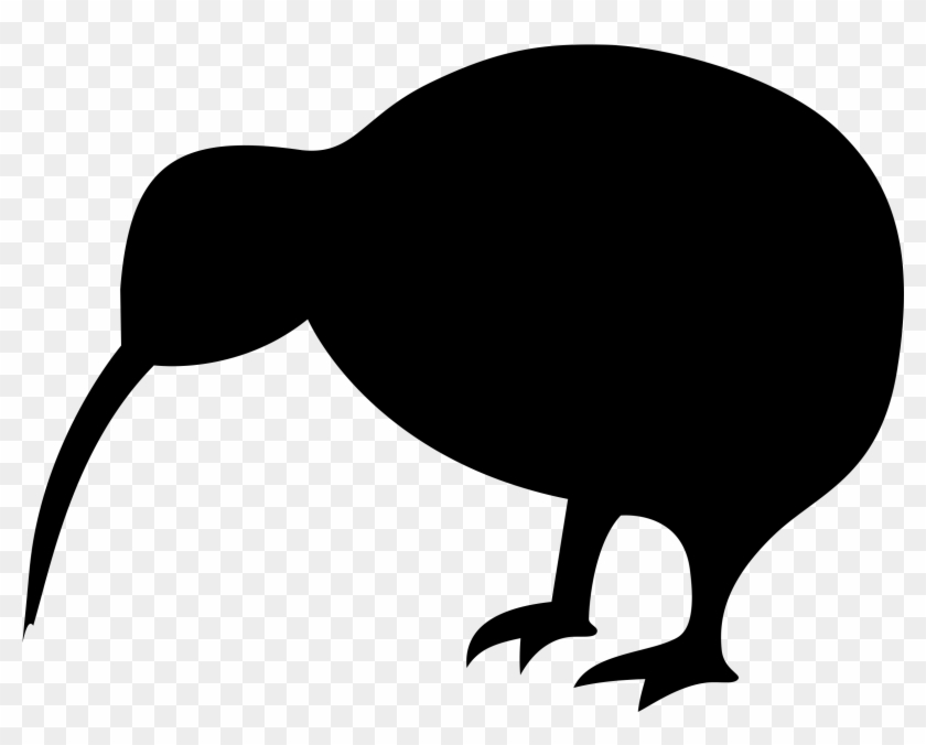 Kiwi - Clipart - Black - And - White - Kiwi Bird Clipart #1057408