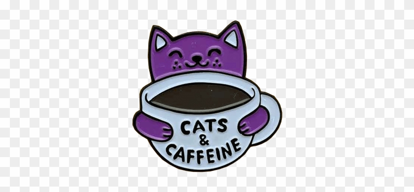 Cats And Caffeine Pin Badge - Pin Badges Cat #1057435