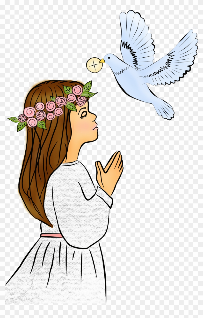 Holy Communion Girl Clipart - Pierwsza Komunia Święta Dziewczynka #1057530