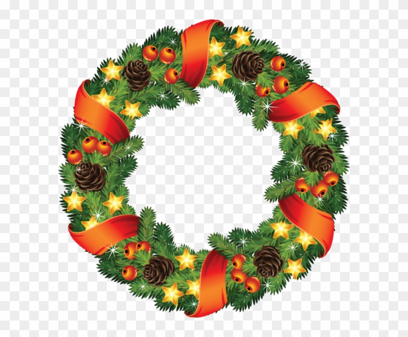 Clip Art - Christmas Wreath Vector Free #1058168