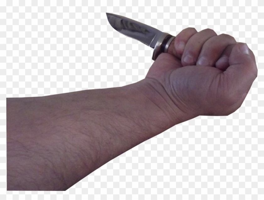 Knife Thumb Dagger Clip Art - Hand With Knife Png #1058346