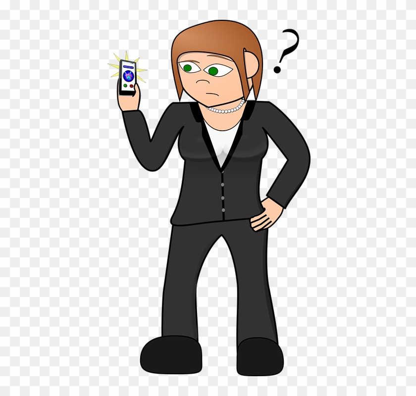 Cartoon Man On Phone 3, Buy Clip Art - Cartoons Using Phone Confused #1058420