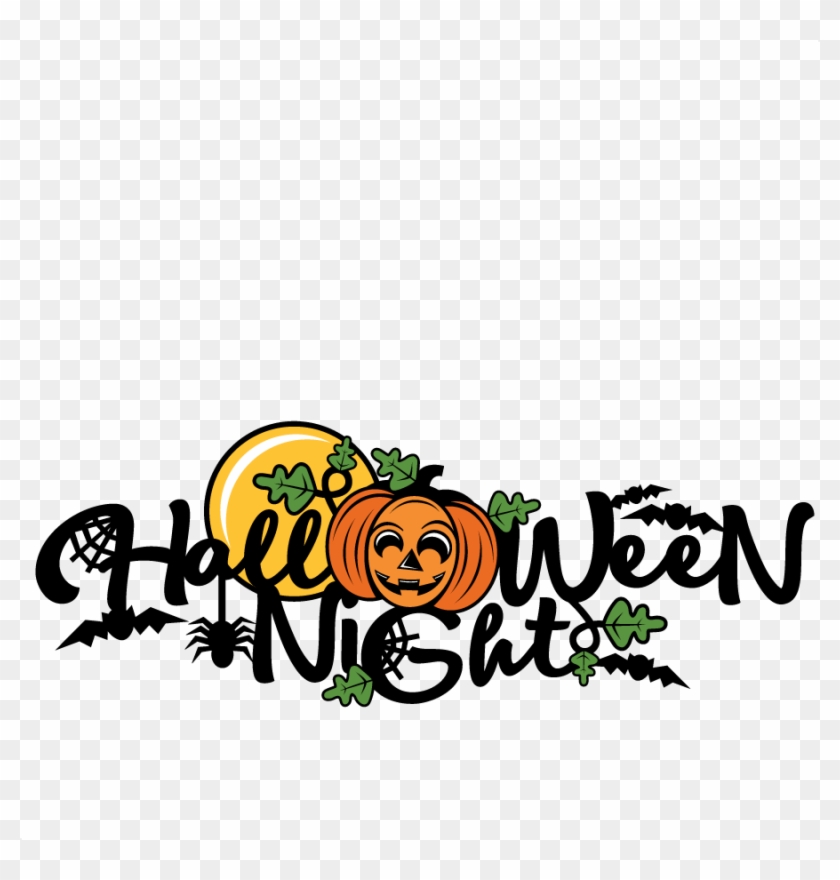 Halloween Night Title Scrapbook Cut File Cute Clipart - Graphic Design #1058521