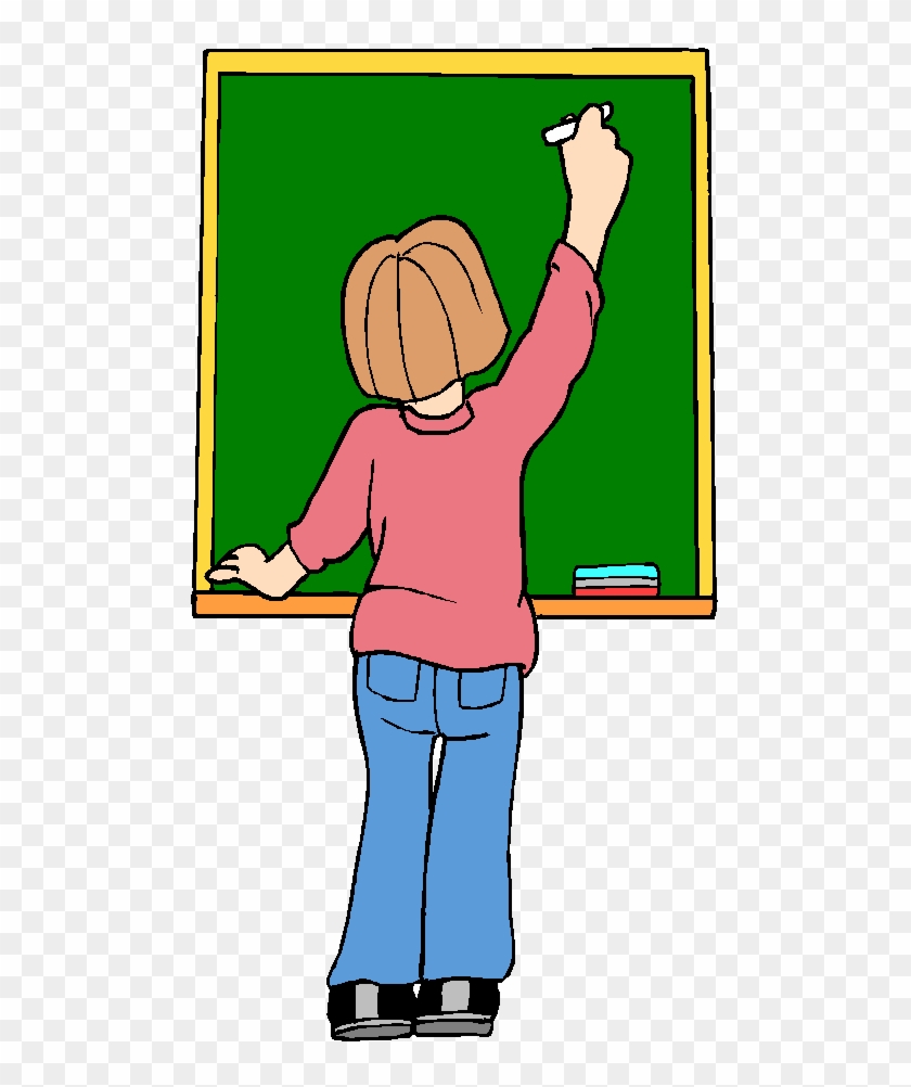 Education Pack Links » Teacher Writing On A Chalkboard - Writing On A Chalkboard Clipart #1058568