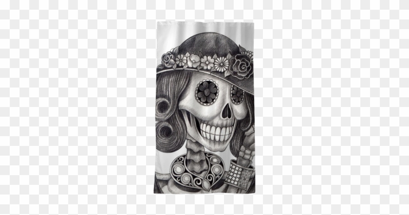 Skull Art Day Of The Dead - Drawing #1059011