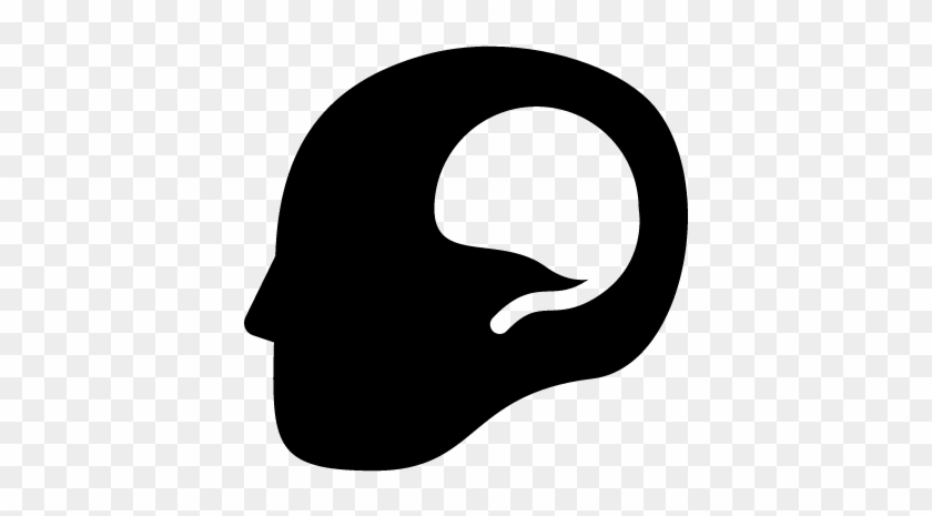Think Symbol Of A Head From Side View With Brain Shape - Brain Inside A Head Transparent #1059206