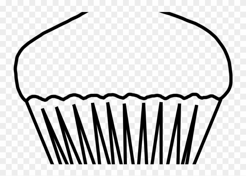 Black And White Blank Cupcake Outline - Blank Cupcake #1059270