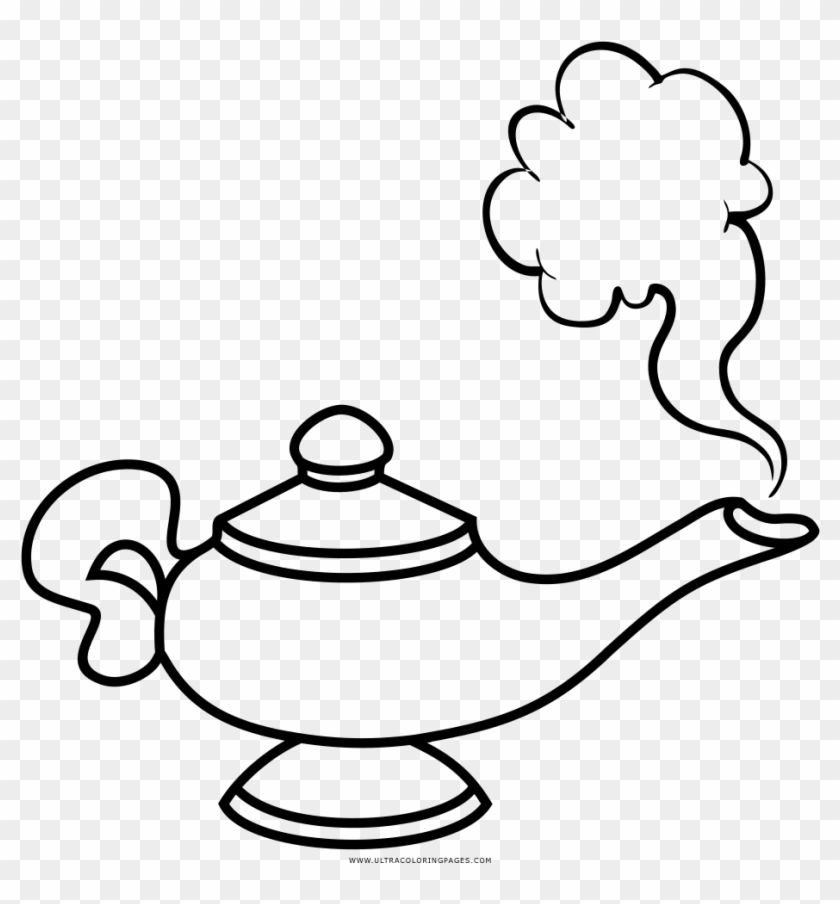 Genie Lamp Coloring Page - Genie In A Lamp #1059487
