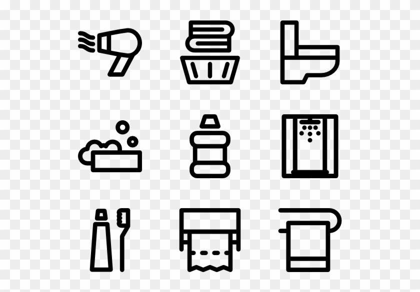 Bathroom Lines Icons - Web Design Icon Png #1059674