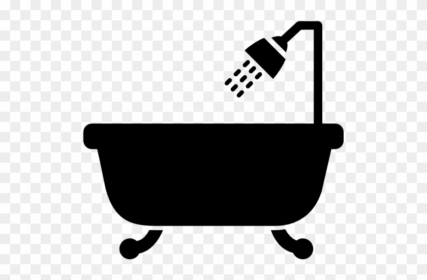 Bathtub With Opened Shower Free Icon - Bathtub Svg #1059683