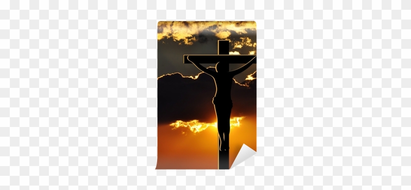 Crucifixion Of Jesus Christ At Sunset Wall Mural • - Gesù Crocifisso Al Tramonto #1059685