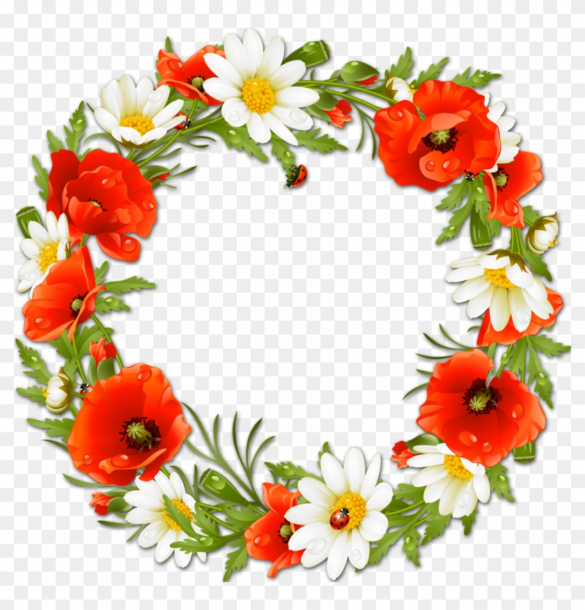 Фото, Автор Bzikolya На Яндекс - Zazzle Custom Poppies Daisies Monogram Flower Wreath #1059973