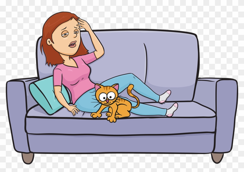 Thinkingunwell - Cartoon Lying On A Couch #1060328