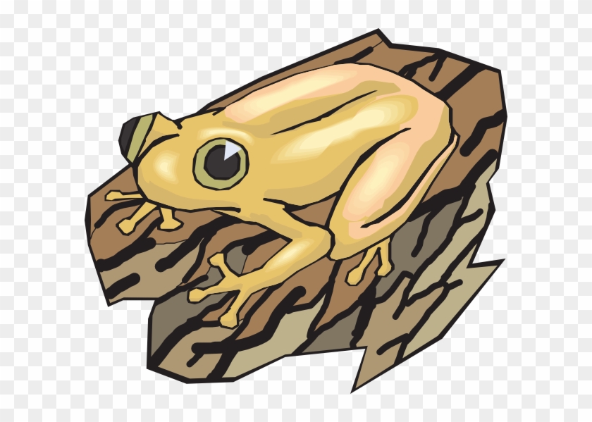 Yellow Frog On A Log Clip Art - Frog On A Log #1060425
