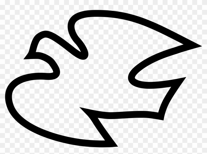 Simple Dove Outline - Line Drawing Of A Dove #1060451