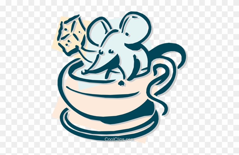 Mouse With A Coffee And Sugar Cube Royalty Free Vector - Mouse With A Coffee And Sugar Cube Royalty Free Vector #1060582