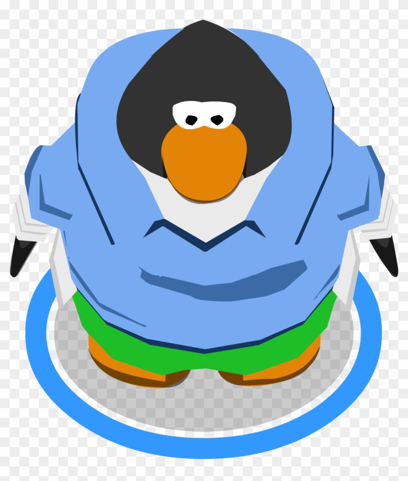 Collared Blue Shirt In-game - Club Penguin Black Belt #1060610