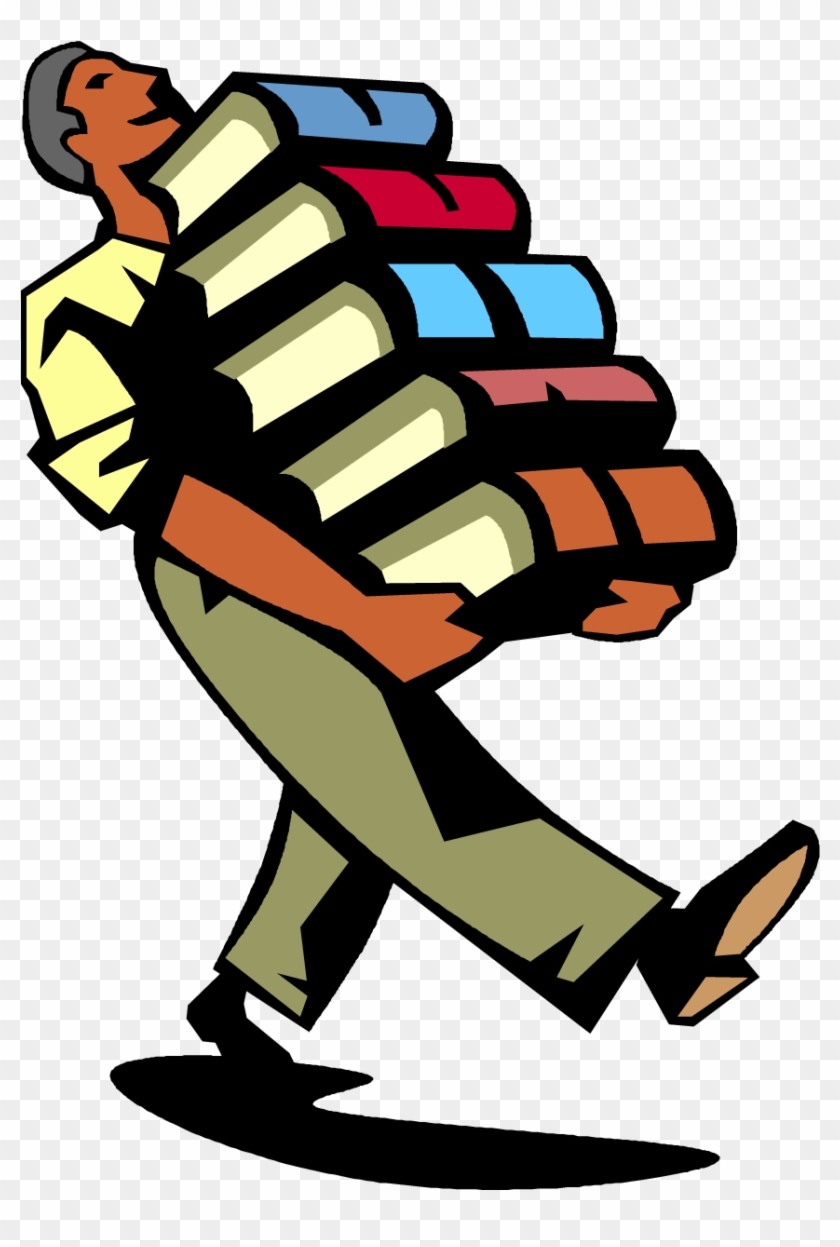 News Flash - Man Carrying Books Clipart #1060722