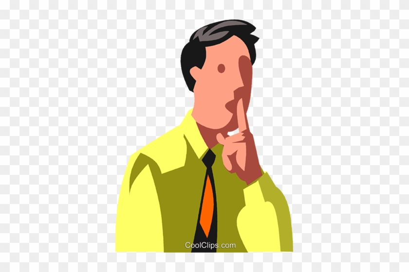 Businessman Asking For Quiet Royalty Free Vector Clip - Clip Art #1061113