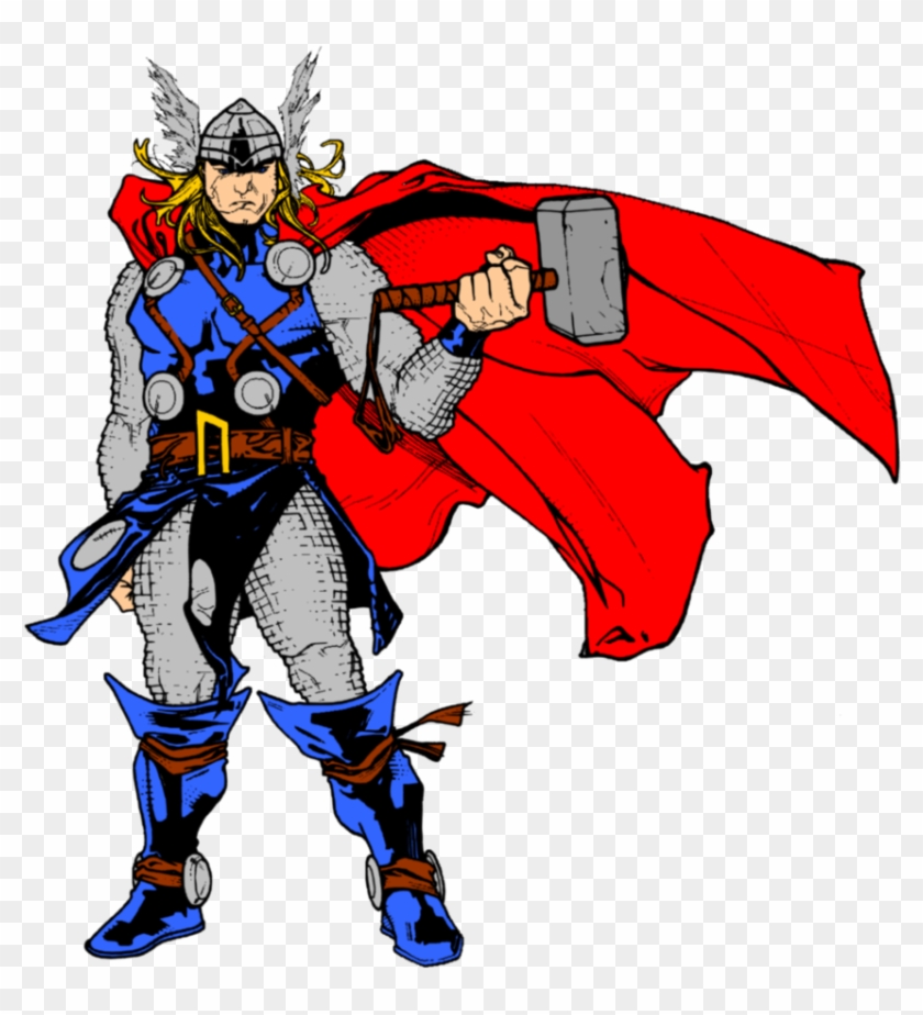 Thor And Hammer By Timothygreenii Color By Matt2106 - Thor Png Cartoon #1061335