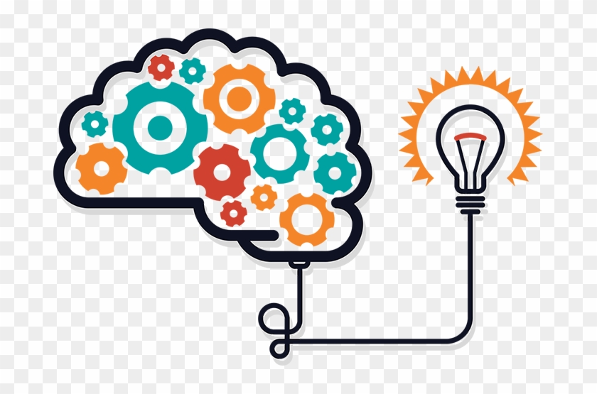 Content Marketing Brain Idea Illustration - Lightbulb And Gears Icon Png #1061338