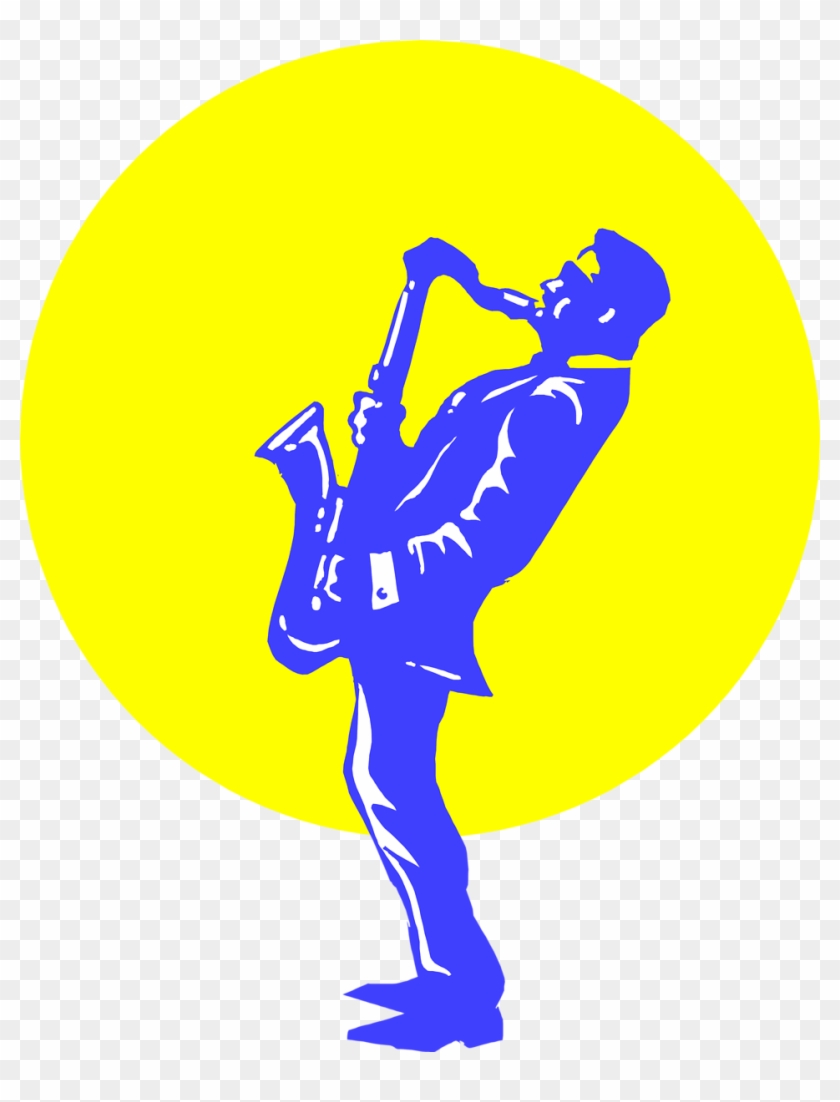 Saxophone Player Stock Vector - Person Playing Saxophone Silhouette #1061374