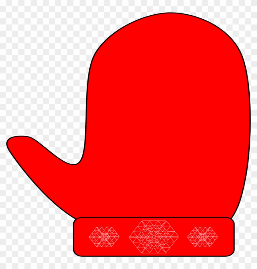 Red Mitten With A Snowflake Cuff Clipart - Red Mitten With A Snowflake Cuff Clipart #1061398