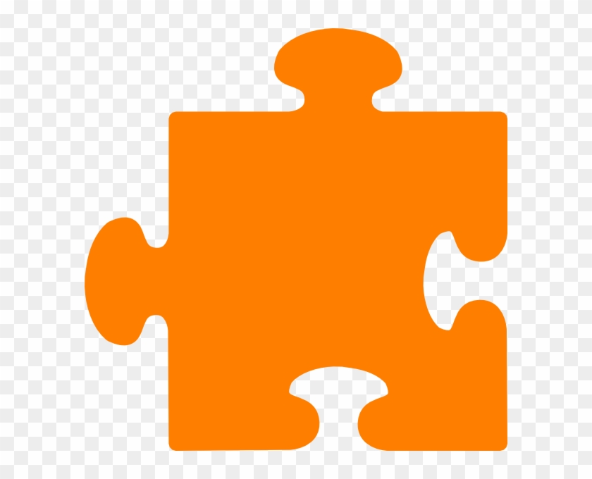 Orange Jig Saw Clip Art At Clker - Jigsaw Piece Vector Png #1061447