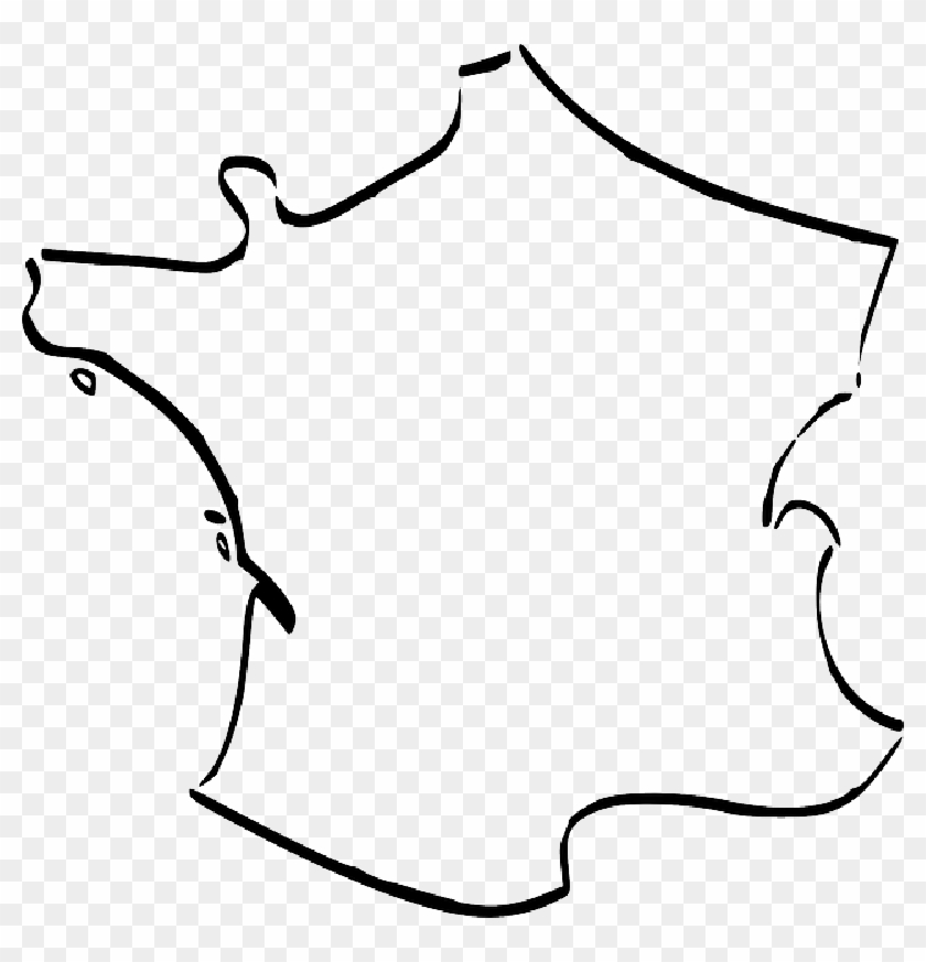 France, Country, French, Outline, Map, Cart - France Map Clipart #1061584