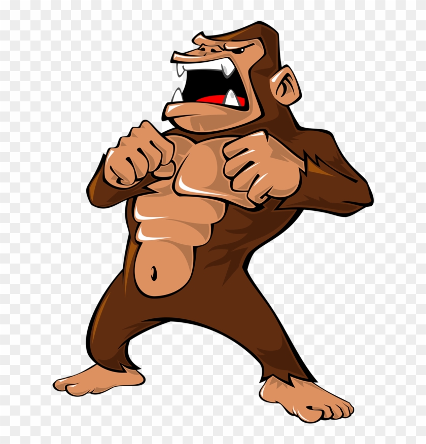 Gorilla Ape Cartoon Illustration - Gorilla Cartoon Png #1061721