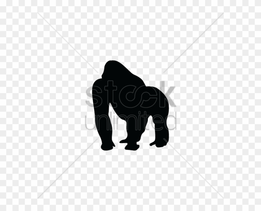 Silhouette Of Gorilla Vector Image - Illustration #1061732