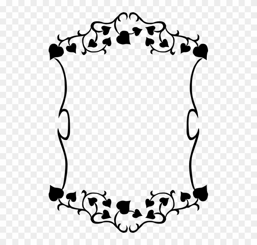 Ivy Vine Clip Art - Black And White Border Leaves #1061807