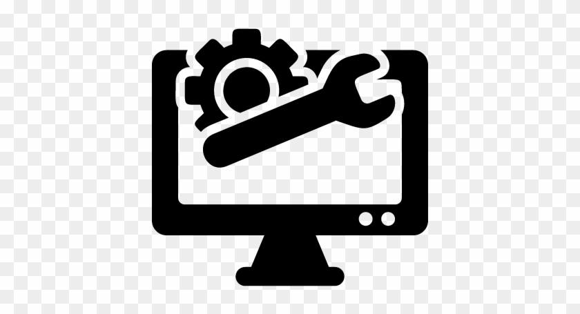 Computer Service Vector - Computer Gear Icon Png #1061917