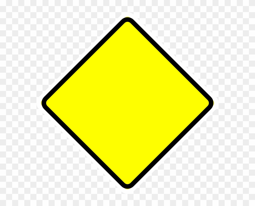 Empty Yellow Sign With Black And White Border Clip - Black On Yellow Sign #1062210