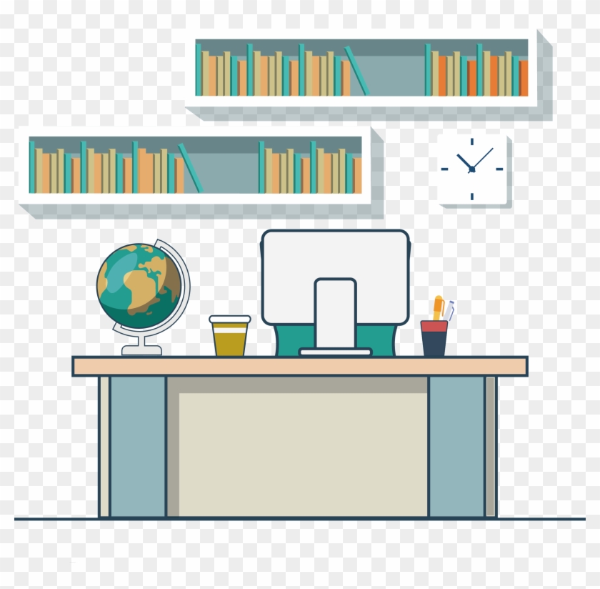 Desk Computer Desk - Cartoon Desk Png #1062405