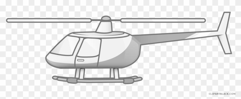 Helicopter Transportation Free Black White Clipart - Helicopter Clipart #1062476